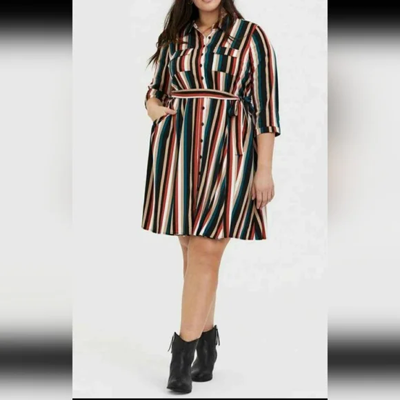 Plus Size 4X TORRID dress Striped Pretty! - Picture 2 of 4